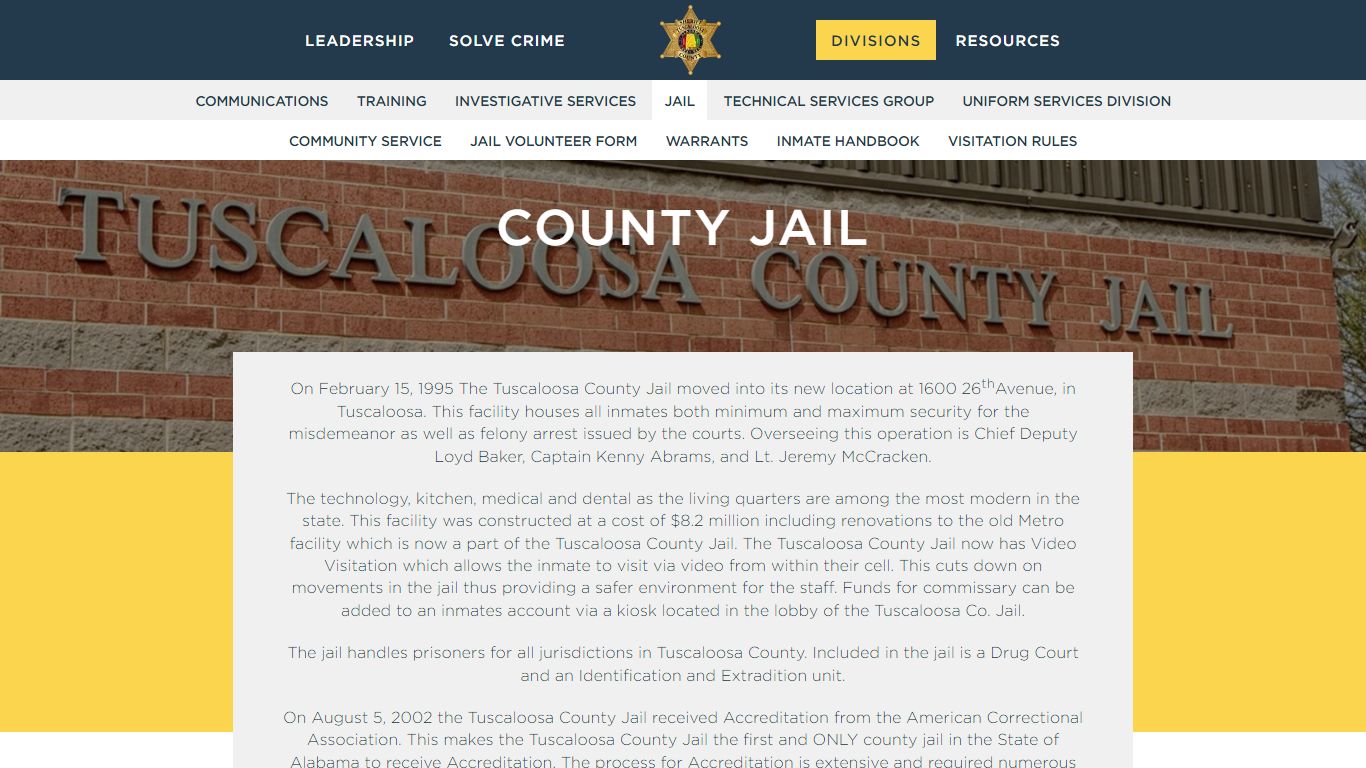 Jail | Tuscaloosa County Sheriff's Office